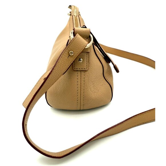 Kate Spade New York Pebbled Leather Crossbody Bag Taupe Beige Gold Hardware - Picture 3 of 11